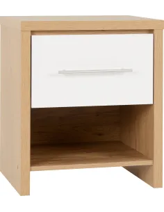 Seville 1 Drawer Bedside Locker - White | Murphy Furniture