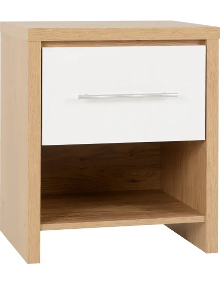 Seville 1 Drawer Bedside Locker - White | Murphy Furniture