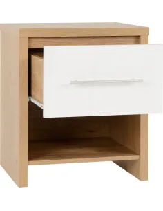 Seville 1 Drawer Bedside Locker - White | Murphy Furniture 2