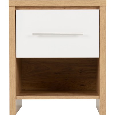 Seville 1 Drawer Bedside Locker - White | Murphy Furniture