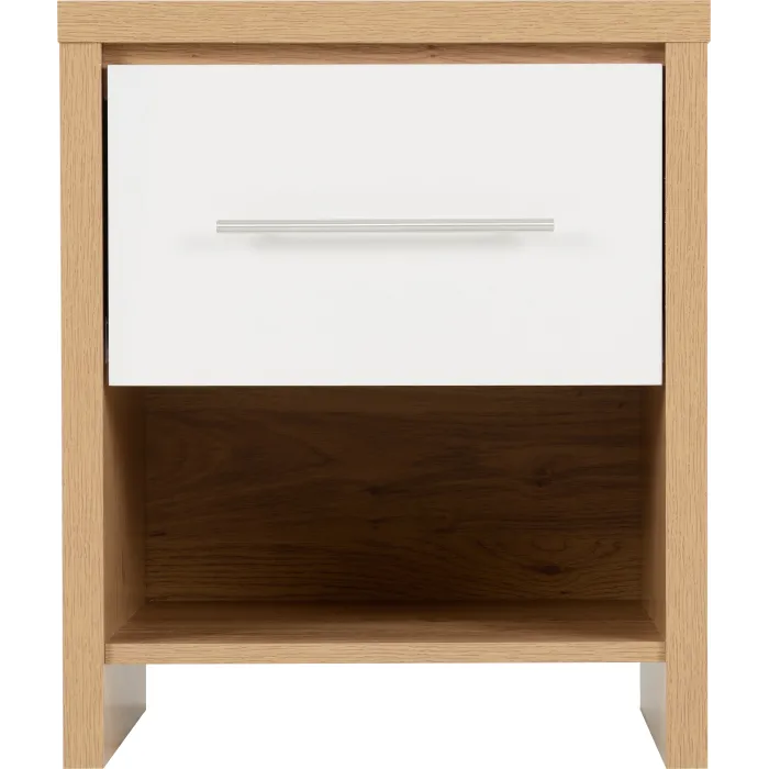 Seville 1 Drawer Bedside Locker - White | Murphy Furniture