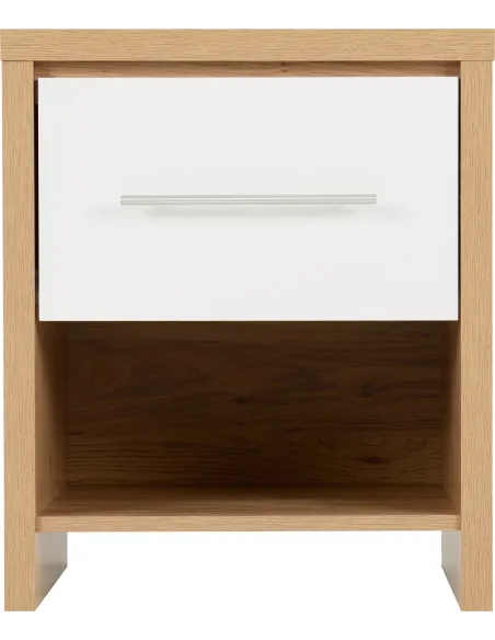 Seville 1 Drawer Bedside Locker - White | Murphy Furniture