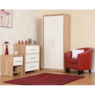 Seville 1 Drawer Bedside Locker - White | Murphy Furniture