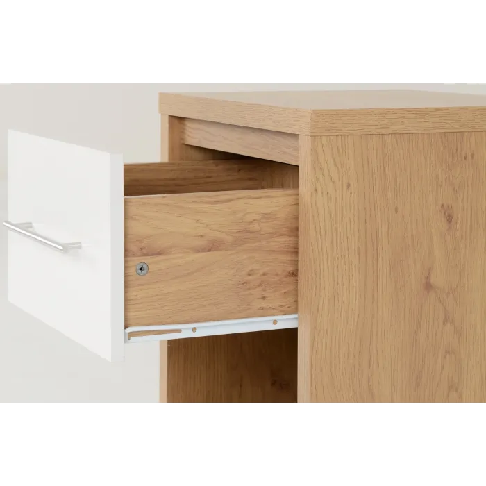 Seville 1 Drawer Bedside Locker - White | Murphy Furniture