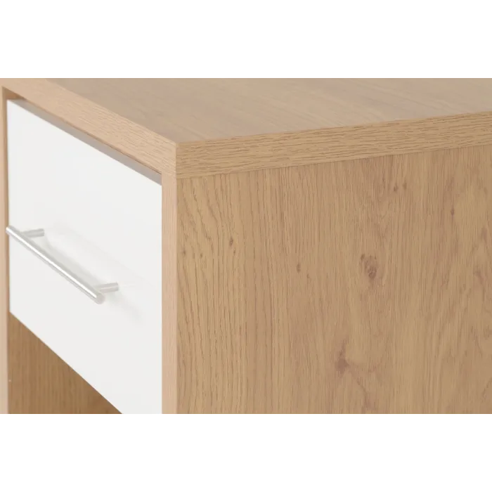 Seville 1 Drawer Bedside Locker - White | Murphy Furniture