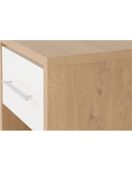 Seville 1 Drawer Bedside Locker - White | Murphy Furniture