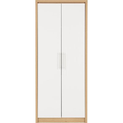 Seville 2 Door Wardrobe - White Gloss/Li | Murphy Furniture