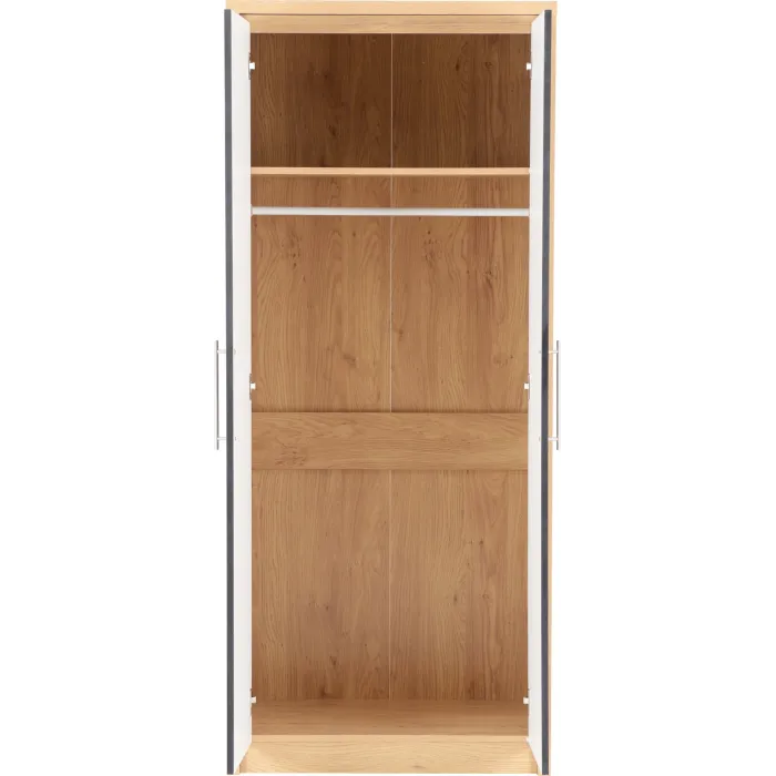 Seville 2 Door Wardrobe - Black  Gloss/L | Murphy Furniture