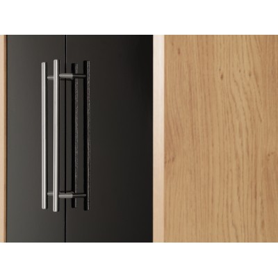 Seville 2 Door Wardrobe - Black  Gloss/L | Murphy Furniture