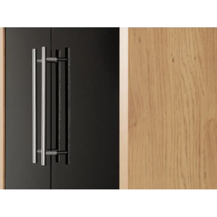 Seville 2 Door Wardrobe - Black  Gloss/L | Murphy Furniture