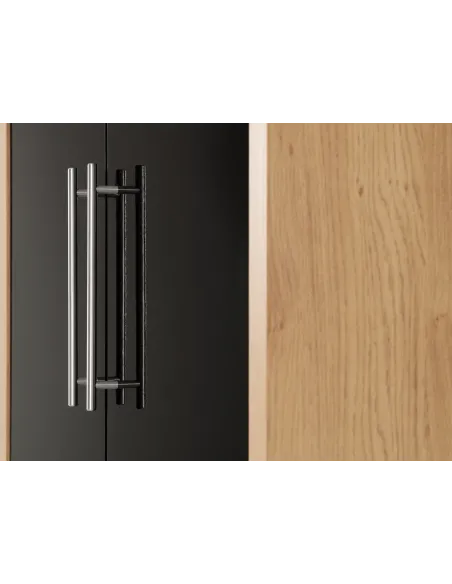 Seville 2 Door Wardrobe - Black  Gloss/L | Murphy Furniture