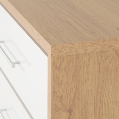 Seville 3 Drawer Chest - White Gloss/Lig | Murphy Furniture