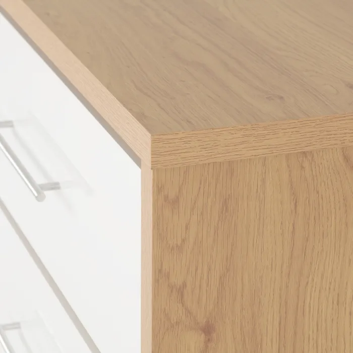 Seville 3 Drawer Chest - White Gloss/Lig | Murphy Furniture