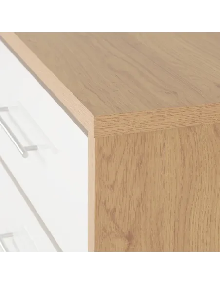 Seville 3 Drawer Chest - White Gloss/Lig | Murphy Furniture