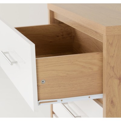 Seville 3 Drawer Chest - White Gloss/Lig | Murphy Furniture