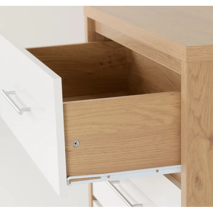Seville 3 Drawer Chest - White Gloss/Lig | Murphy Furniture