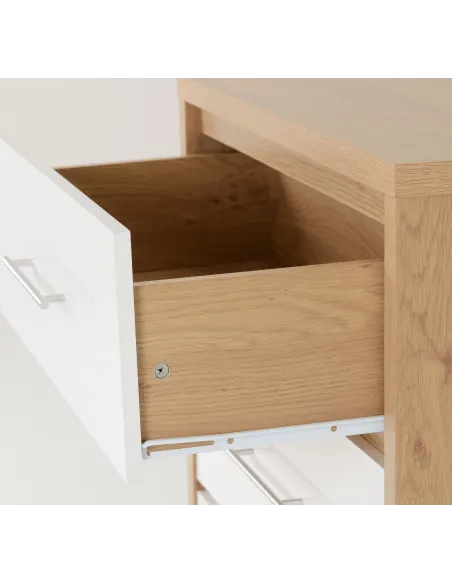 Seville 3 Drawer Chest - White Gloss/Lig | Murphy Furniture