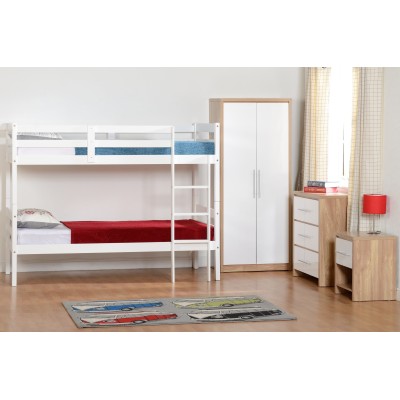 Seville 3 Drawer Chest - White Gloss/Lig | Murphy Furniture