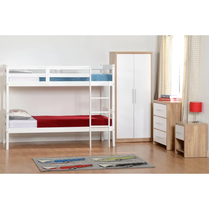 Seville 3 Drawer Chest - White Gloss/Lig | Murphy Furniture