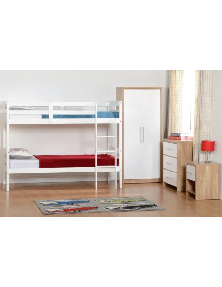 Seville 3 Drawer Chest - White Gloss/Lig | Murphy Furniture