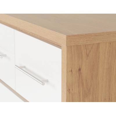 Seville 3+2 Drawer Chest - White Gloss/L | Murphy Furniture