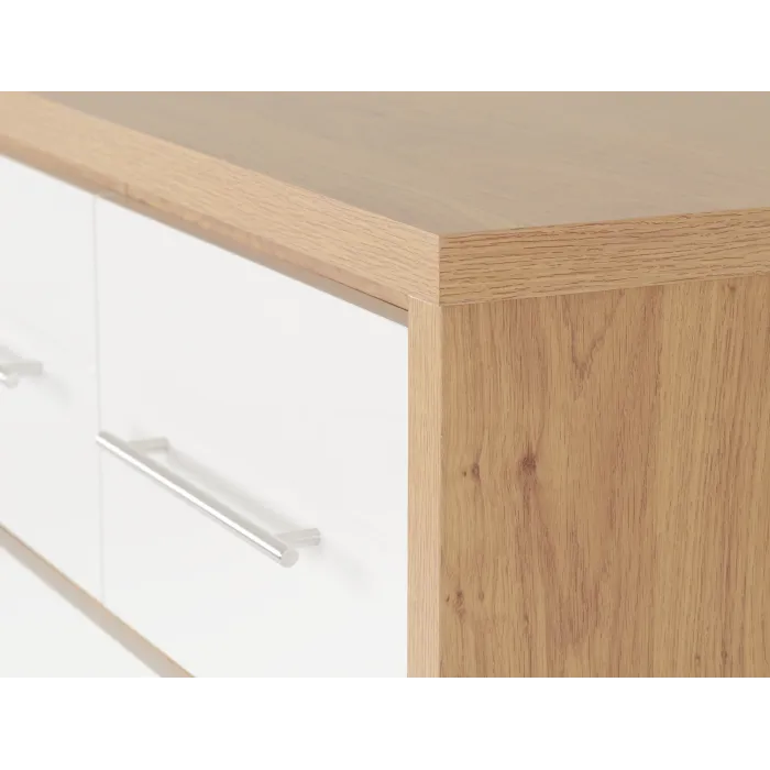 Seville 3+2 Drawer Chest - White Gloss/L | Murphy Furniture