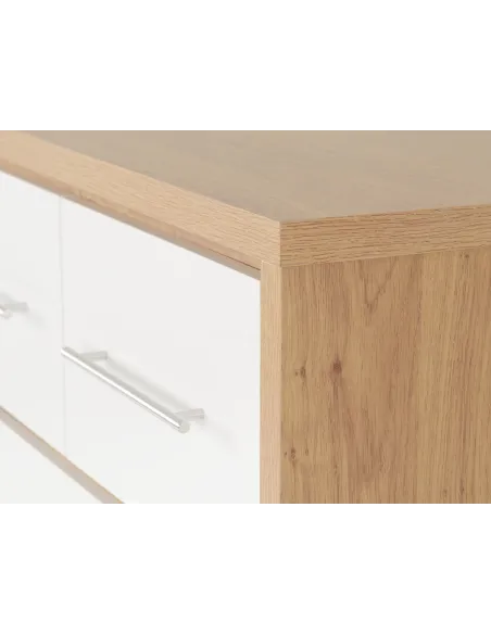 Seville 3+2 Drawer Chest - White Gloss/L | Murphy Furniture