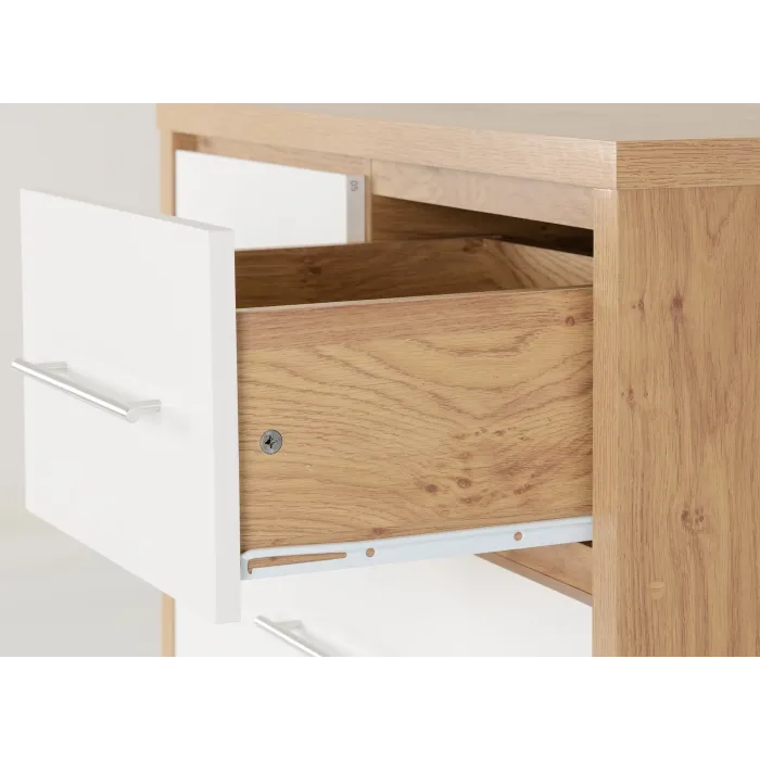 Seville 3+2 Drawer Chest - White Gloss/L | Murphy Furniture