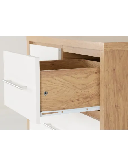 Seville 3+2 Drawer Chest - White Gloss/L | Murphy Furniture