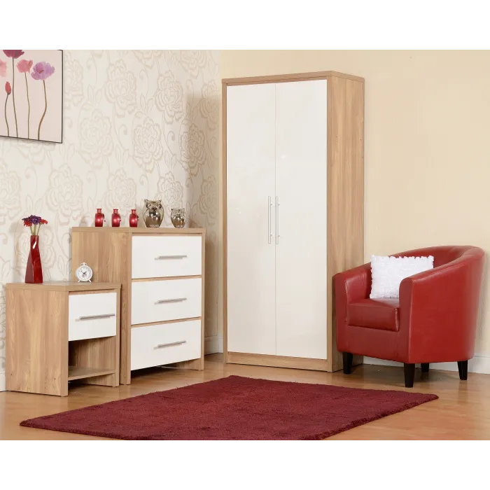 Seville Bedroom Set - White Gloss/Light | Murphy Furniture