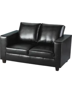 Tempo Two Seater Sofa - Black  PU | Murphy Furniture