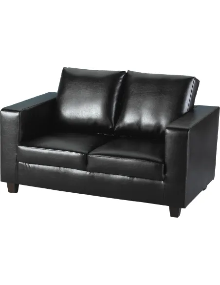 Tempo Two Seater Sofa - Black  PU | Murphy Furniture