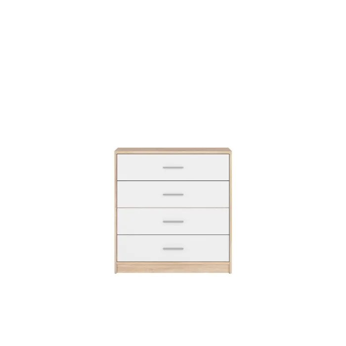 Devon 4 Drawer Chest - Sonoma Oak/White | Murphy Furniture