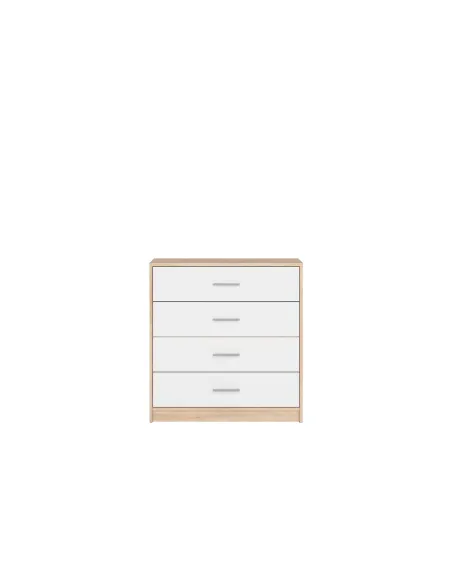 Devon 4 Drawer Chest - Sonoma Oak/White | Murphy Furniture