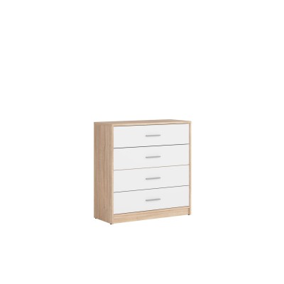 Devon 4 Drawer Chest - Sonoma Oak/White | Murphy Furniture