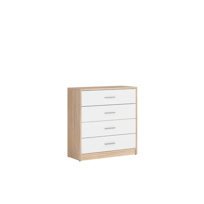 Devon 4 Drawer Chest - Sonoma Oak/White | Murphy Furniture