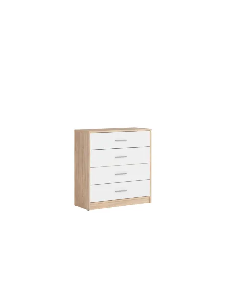 Devon 4 Drawer Chest - Sonoma Oak/White | Murphy Furniture