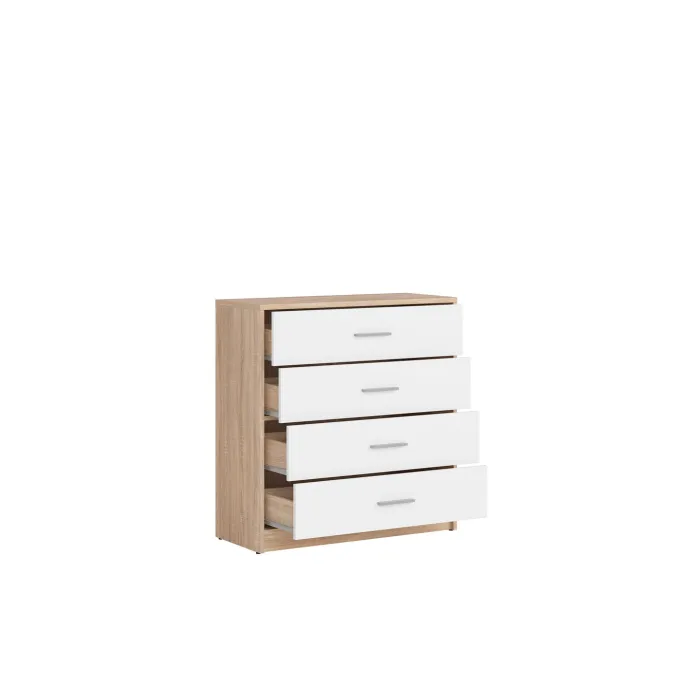 Devon 4 Drawer Chest - Sonoma Oak/White | Murphy Furniture