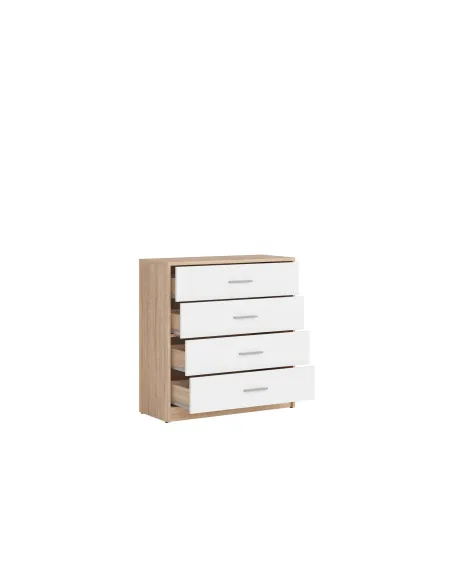 Devon 4 Drawer Chest - Sonoma Oak/White | Murphy Furniture