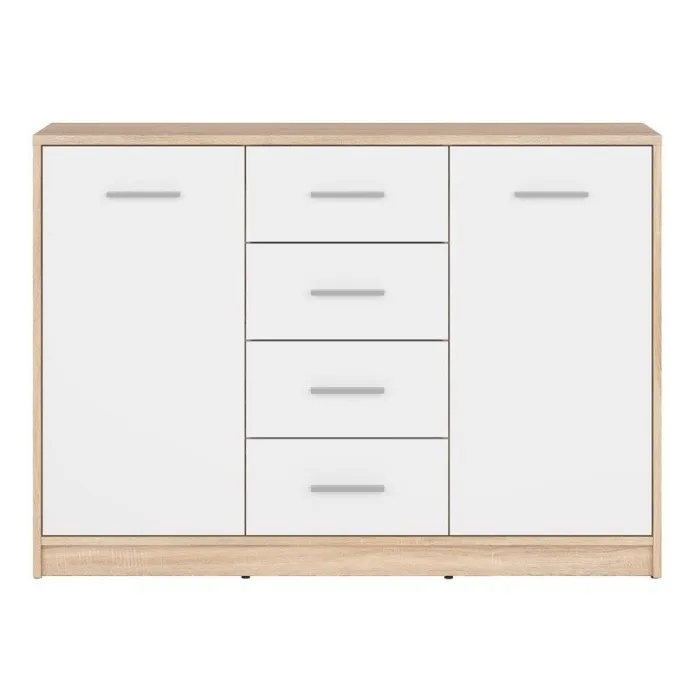 Devon 2 Door 4 Drawer Chest - Sonoma Oak | Murphy Furniture