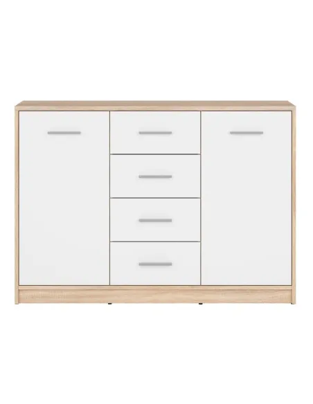 Devon 2 Door 4 Drawer Chest - Sonoma Oak | Murphy Furniture