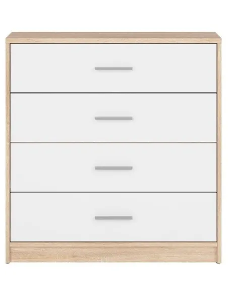 Devon 4 Drawer Chest - Sonoma Oak/White | Murphy Furniture