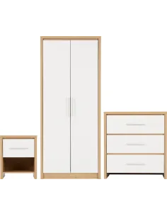 Seville Bedroom Set - White Gloss/Light | Murphy Furniture