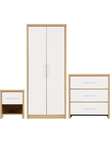 Seville Bedroom Set - White Gloss/Light | Murphy Furniture