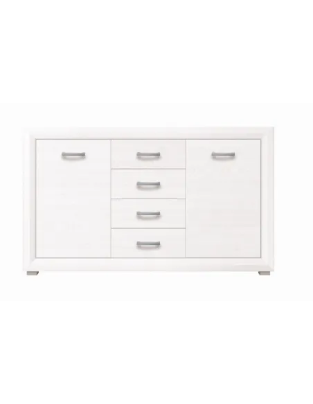 Oxford 2 Door 4 Drawer Chest - White Alp | Murphy Furniture