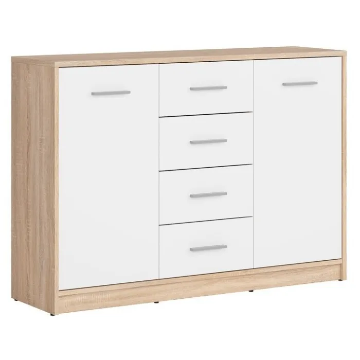 Devon 2 Door 4 Drawer Chest - Sonoma Oak | Murphy Furniture