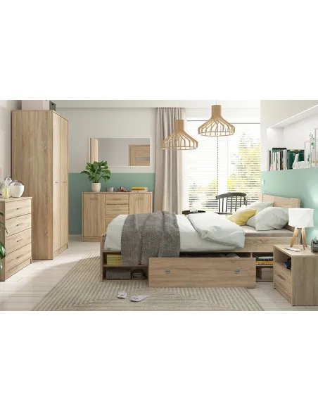 Devon 2 Door Combined Wardrobe - Sonoma | Murphy Furniture