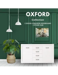Oxford 2 Door 4 Drawer Chest - White Alp | Murphy Furniture 2