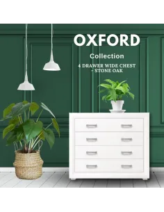 Oxford 4 Drawer Chest - White Alpine | Murphy Furniture