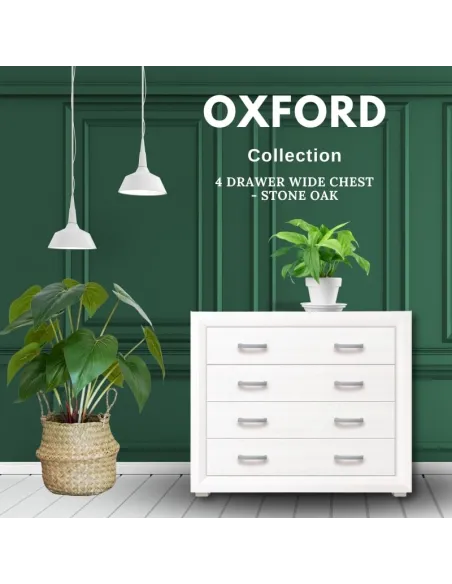 Oxford 4 Drawer Chest - White Alpine | Murphy Furniture